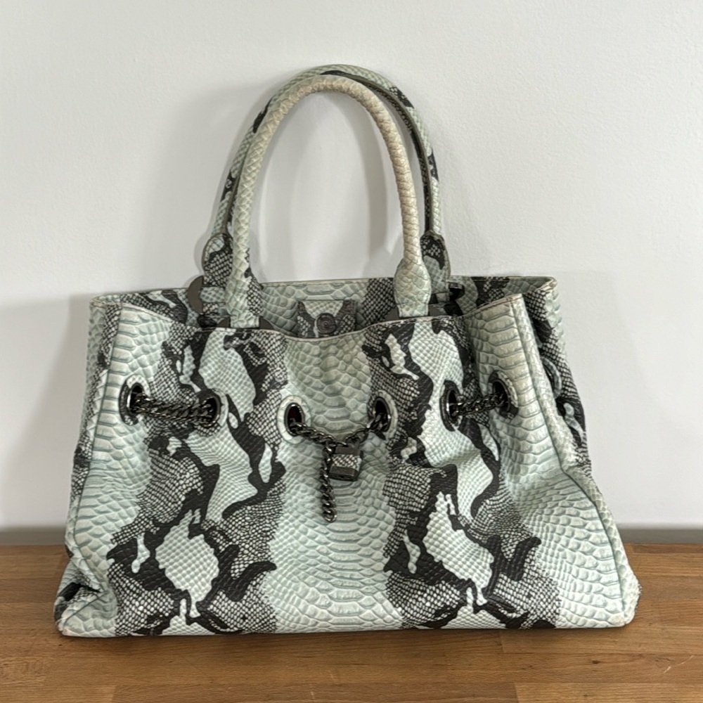CHRISTIAN DIOR Python + Metal Shoulder Bag